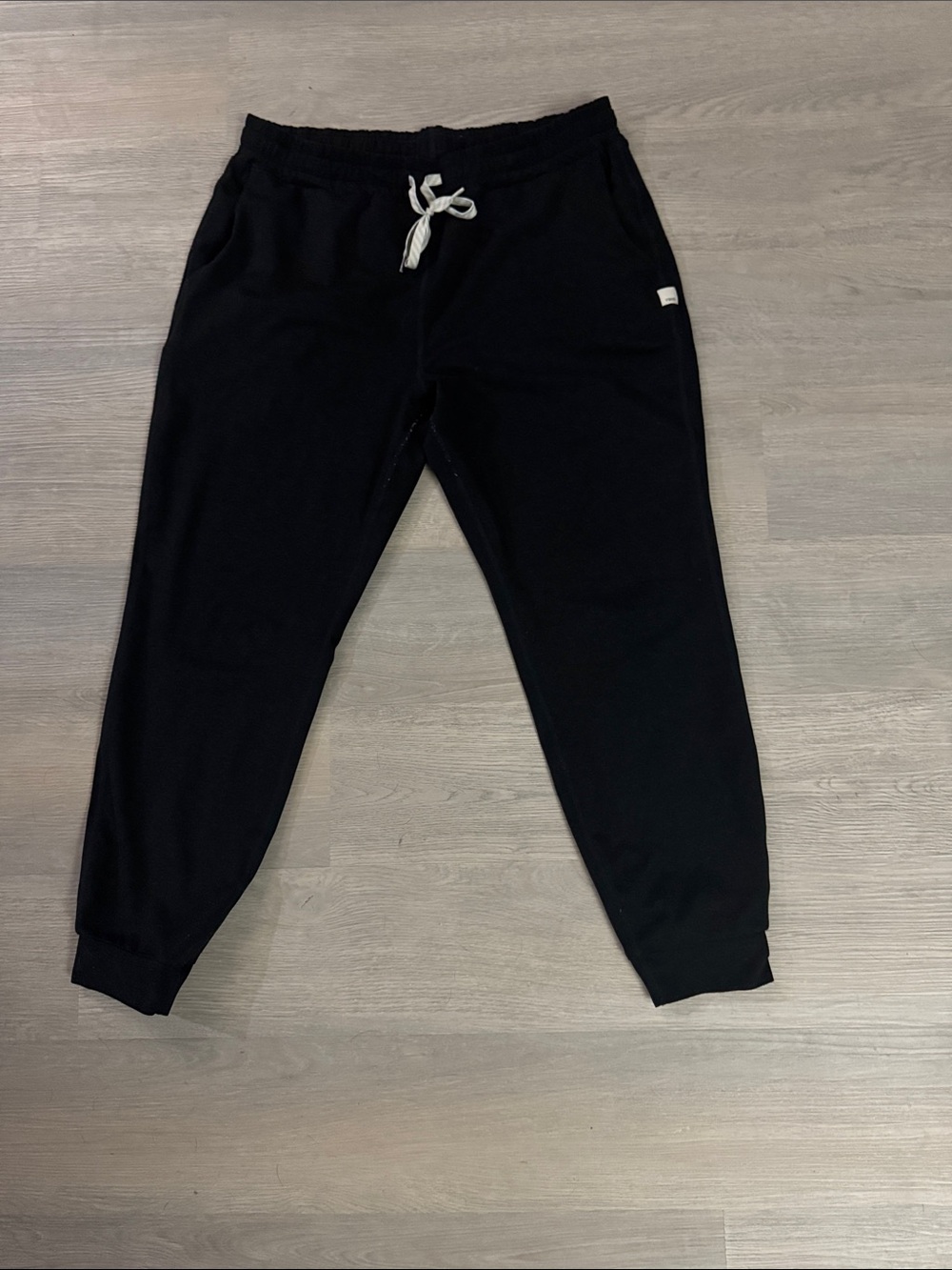 Vuori Black Pants with Contrast Logo Patch